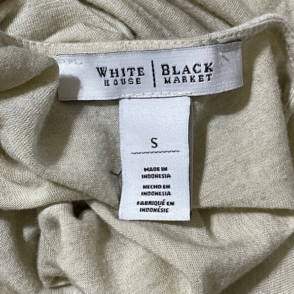 WHBM Tank Top T-Shirt Cream Side Drape Size S Small Wool Blend - Picture 4 of 6